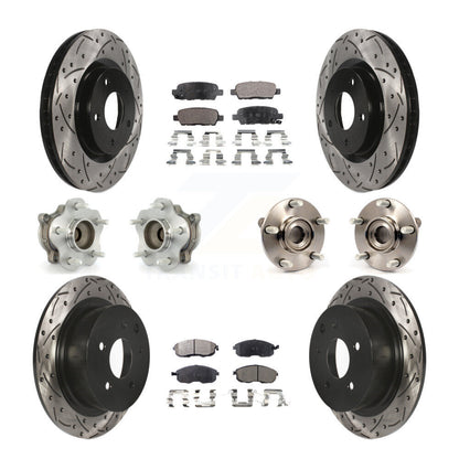 Kit de plaquettes de rotor de frein à disque revêtues de roulement de moyeu avant et arrière (10 pièces) pour Nissan Sentr