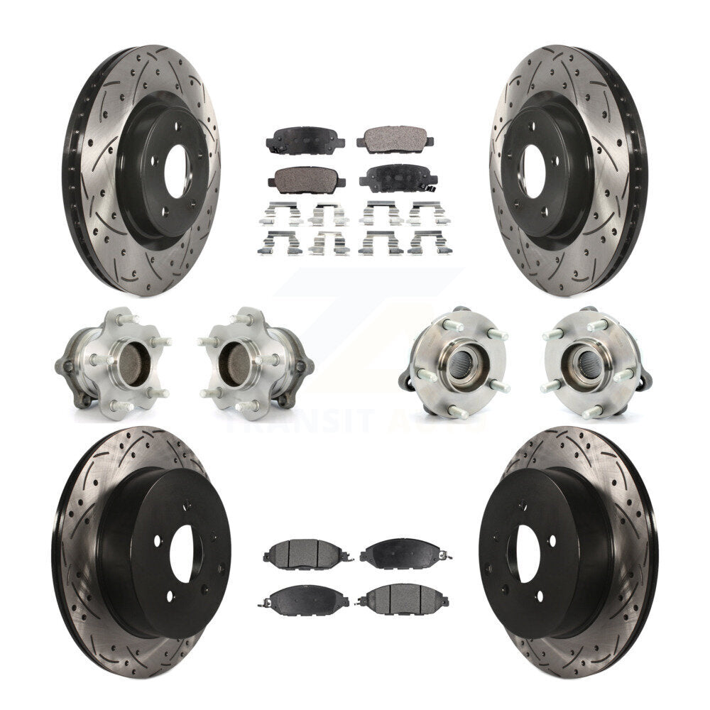 Kit de plaquettes de Rotor de frein, roulement de moyeu avant et arrière (10 pièces) pour Nissan Pathfinder FW