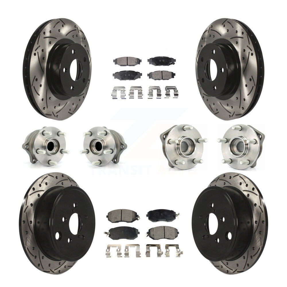 Kit de plaquettes de Rotor de frein à disque revêtu de roulement de moyeu avant et arrière (10 pièces) pour Subaru Imprez