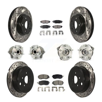 Kit de plaquettes de Rotor de frein à disque revêtu de roulement de moyeu avant et arrière (10 pièces) pour Subaru Imprez