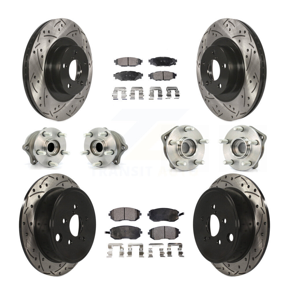 Kit de plaquettes de Rotor de frein, roulement de moyeu avant et arrière (10 pièces) pour Subaru Outback Legac