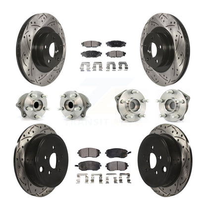 Kit de plaquettes de Rotor de frein, roulement de moyeu avant et arrière (10 pièces) pour Subaru Outback Legac