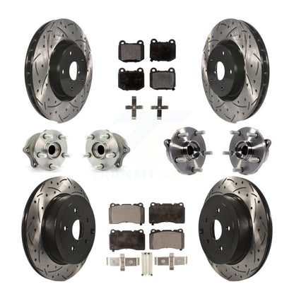 Kit de plaquettes de rotor de frein enduites de roulement de moyeu avant et arrière (10 pièces) pour Subaru Impreza WR