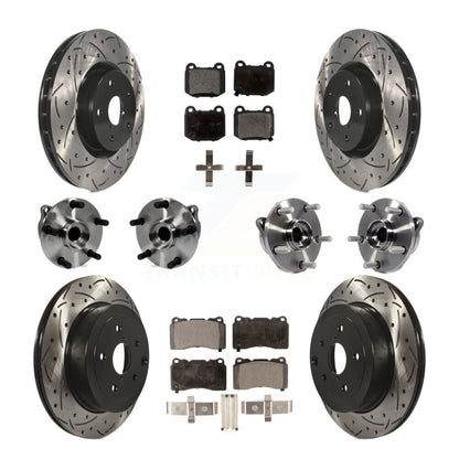 Kit de plaquettes de rotor de frein enduites de roulement de moyeu avant et arrière (10 pièces) pour Subaru Impreza WR