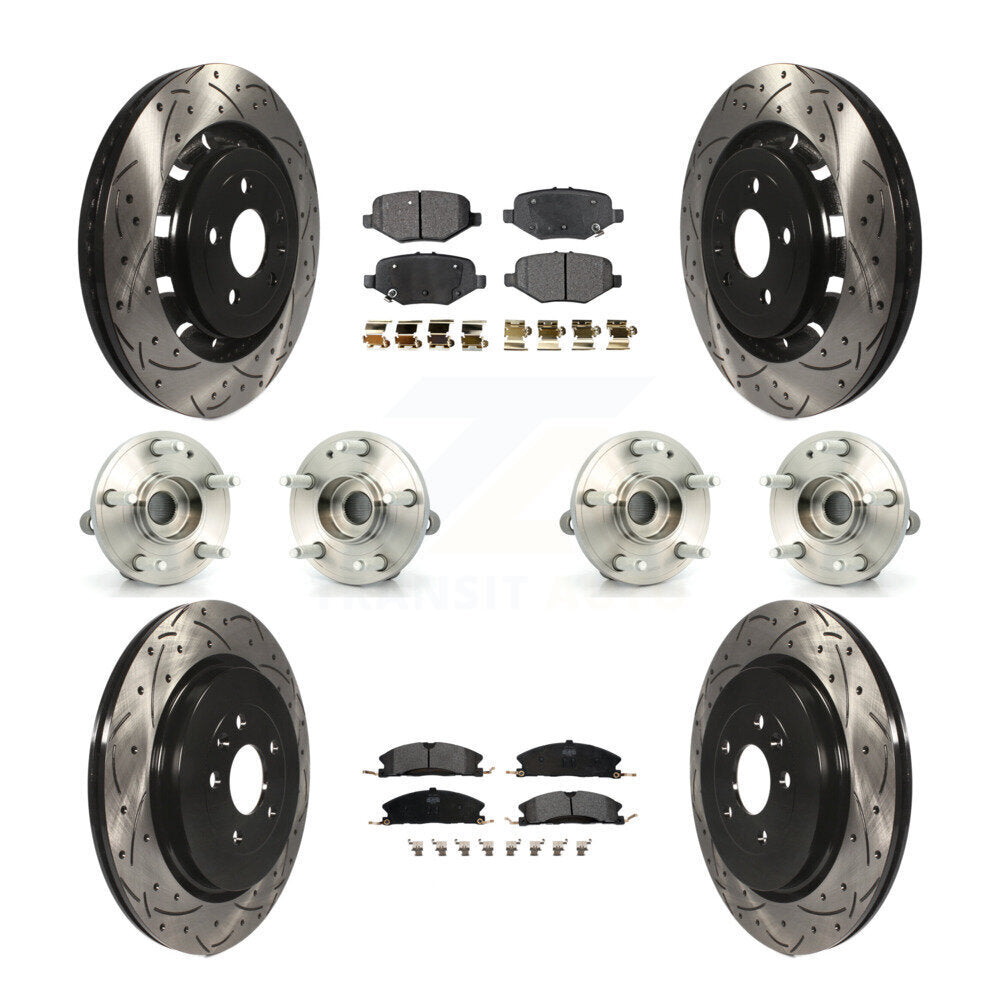 Kit de plaquettes de rotor de frein à disque revêtues de roulement de moyeu avant et arrière (10 pièces) pour Ford Explore