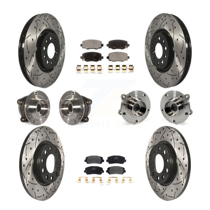 Kit de rotors et plaquettes de frein revêtus de roulement de moyeu avant et arrière (10 pièces) pour Chrysler 200 AW