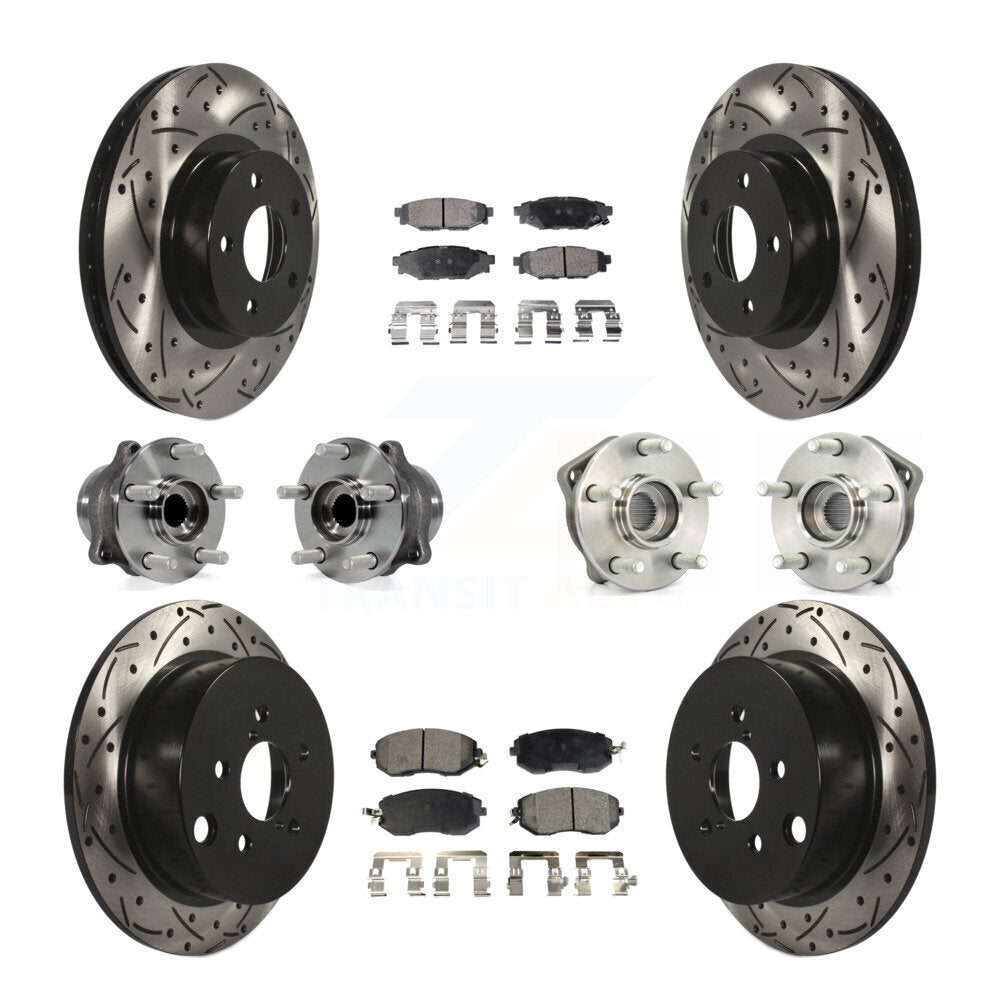 Kit de plaquettes de Rotor de frein à disque revêtu de roulement de moyeu avant et arrière (10 pièces) pour Subaru Imprez