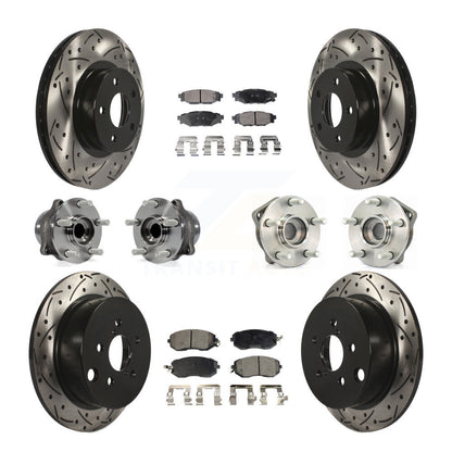 Kit de plaquettes de Rotor de frein à disque revêtu de roulement de moyeu avant et arrière (10 pièces) pour Subaru Imprez