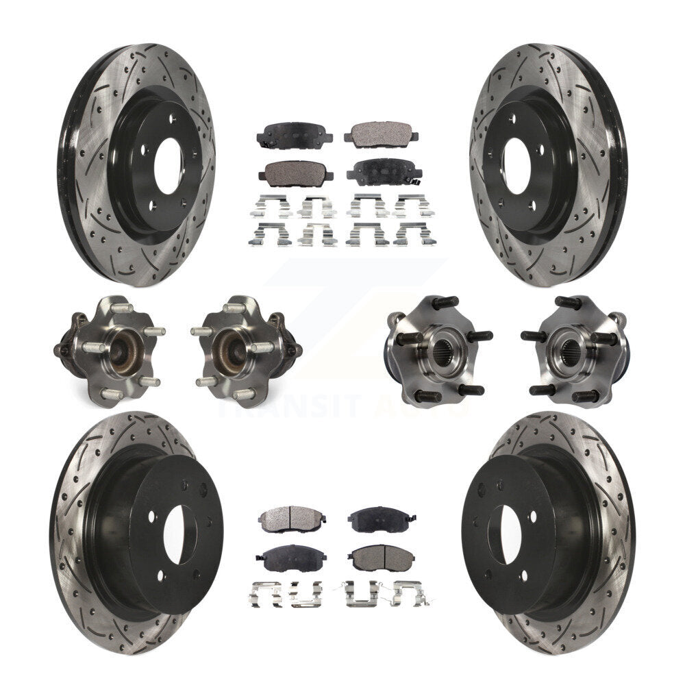 Kit de plaquettes de rotor de frein à disque revêtues de roulement de moyeu avant et arrière (10 pièces) pour Nissan Sentr