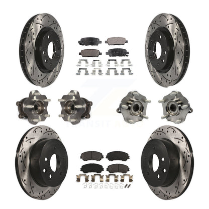 Kit de plaquettes de rotor de frein enduites de roulement de moyeu avant et arrière (10 pièces) pour Nissan Rogue Spor