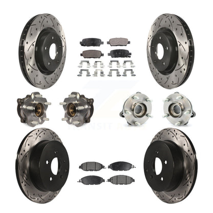 Kit de rotor et de plaquettes de frein revêtus de roulement de moyeu avant et arrière (10 pièces) pour Nissan Pathfinde