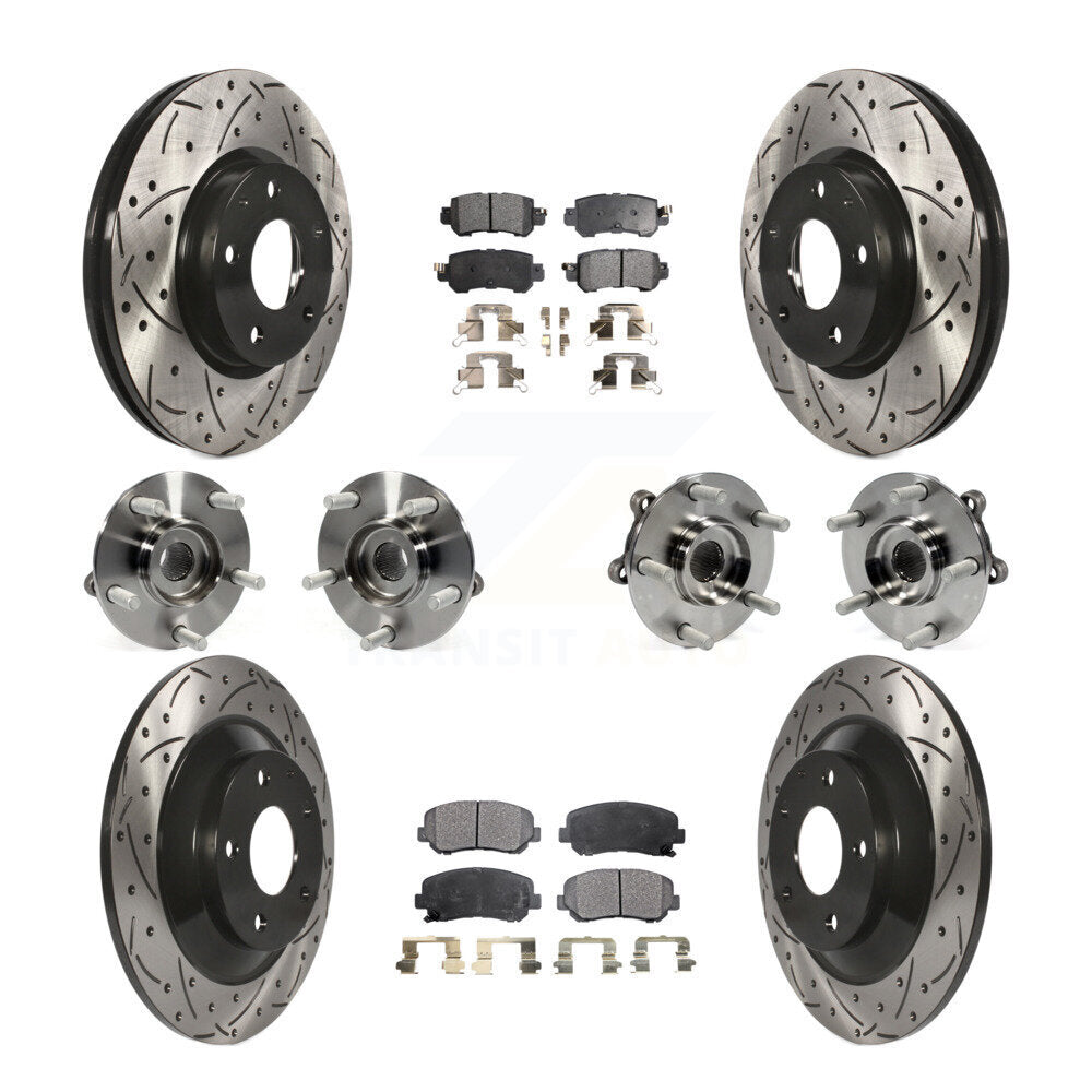 Kit de plaquettes de rotor de frein, roulement de moyeu avant et arrière (10 pièces) pour Mazda CX-5 AW 13-15