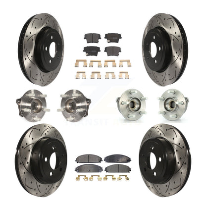 Kit de rotor et de plaquettes de frein revêtus de roulement de moyeu avant et arrière (10 pièces) pour Dodge Charger 30