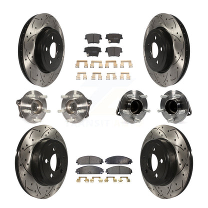 Kit de rotor et de plaquettes de frein revêtus de roulement de moyeu avant et arrière (10 pièces) pour Dodge Charger 30