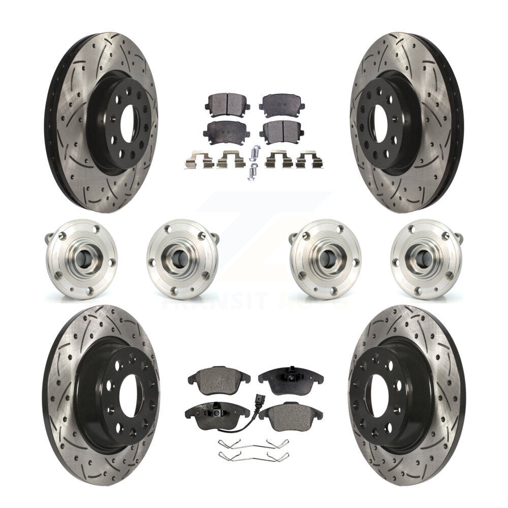 Kit de plaquettes de rotor de frein, roulement de moyeu avant et arrière (10 pièces) pour Volkswagen Tiguan Q