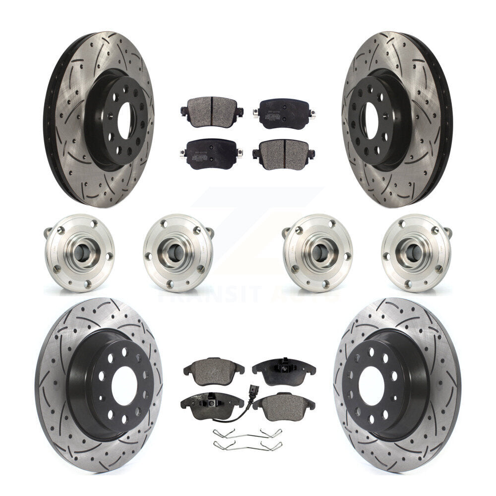 Kit de rotor et de plaquettes de frein revêtus de roulement de moyeu avant et arrière (10 pièces) pour Audi Q3 Quattr