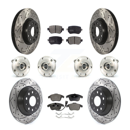 Kit de rotor et de plaquettes de frein revêtus de roulement de moyeu avant et arrière (10 pièces) pour Audi Q3 Quattr