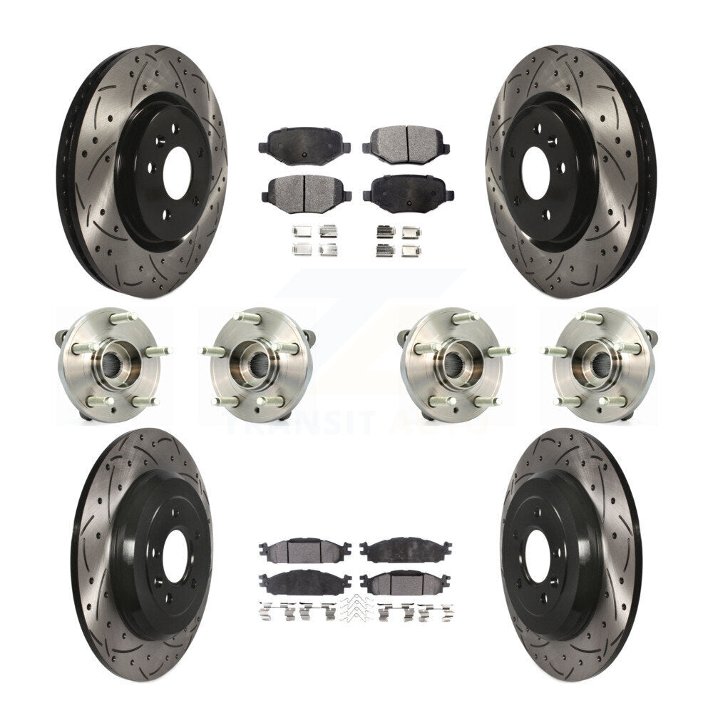 Kit de plaquettes de rotor de frein, roulement de moyeu avant et arrière (10 pièces) pour Ford Flex Taurus MK