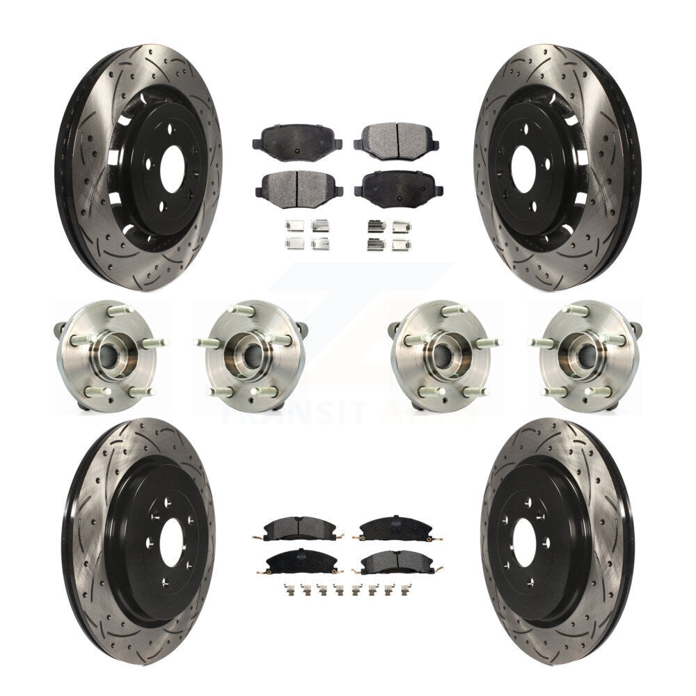 Kit de plaquettes de Rotor de frein, roulement de moyeu avant et arrière (10 pièces) pour Ford Lincoln Flex MK