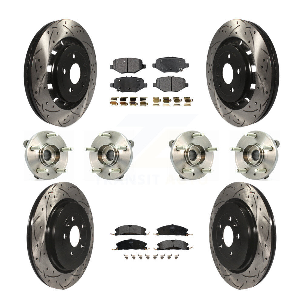 Kit de plaquettes de rotor de frein, roulement de moyeu avant et arrière (10 pièces) pour Ford Flex Taurus MK
