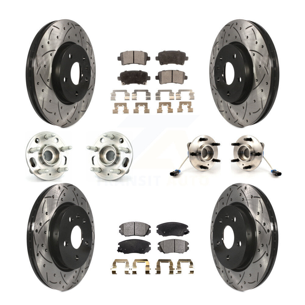 Kit de rotor et de plaquettes de frein revêtus de roulement de moyeu avant et arrière (10 pièces) pour Buick Allur 2010