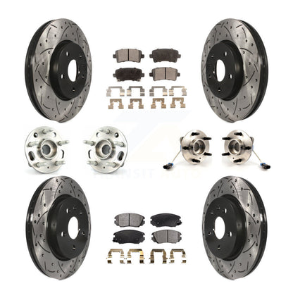 Kit de rotor et de plaquettes de frein revêtus de roulement de moyeu avant et arrière (10 pièces) pour Buick Allur 2010