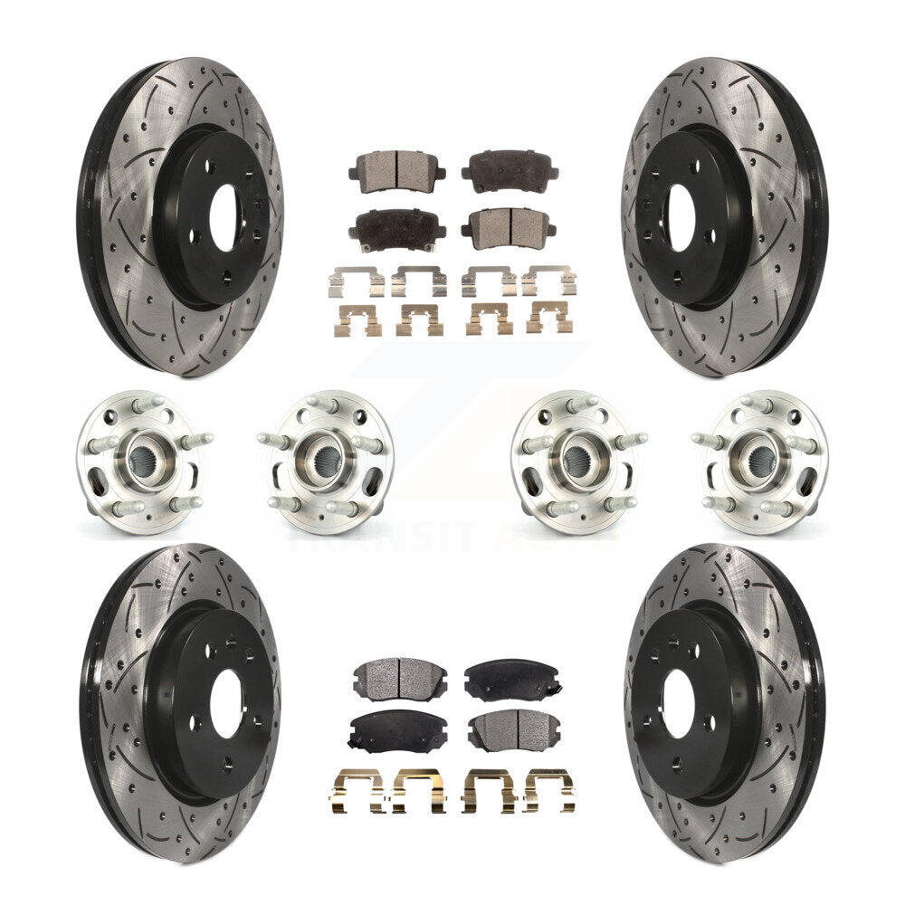 Kit de rotors et plaquettes de frein revêtus de roulement de moyeu avant et arrière (10 pièces) pour Chevrolet Malib