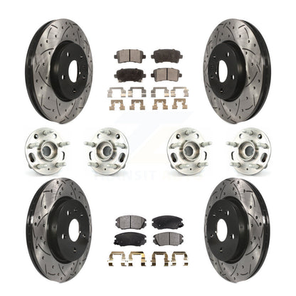 Kit de rotors et plaquettes de frein revêtus de roulement de moyeu avant et arrière (10 pièces) pour Chevrolet Malib