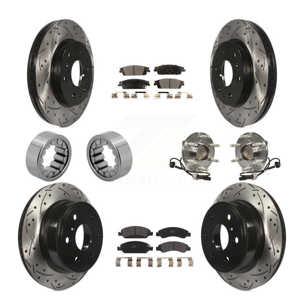 Kit de chaussures de plaquettes de Rotor de frein, roulement de moyeu avant et arrière (10 pièces) pour GMC Sierra 150