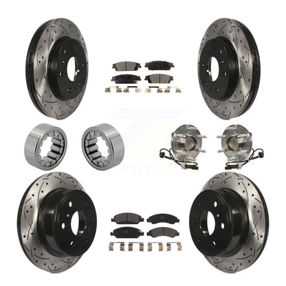 Kit de chaussures de plaquettes de Rotor de frein, roulement de moyeu avant et arrière (10 pièces) pour GMC Sierra 150