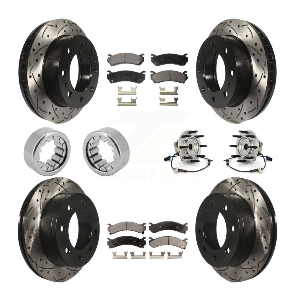 Kit de patins de rotor de frein à disque revêtu de roulement de moyeu avant et arrière (10 pièces) pour Hummer H