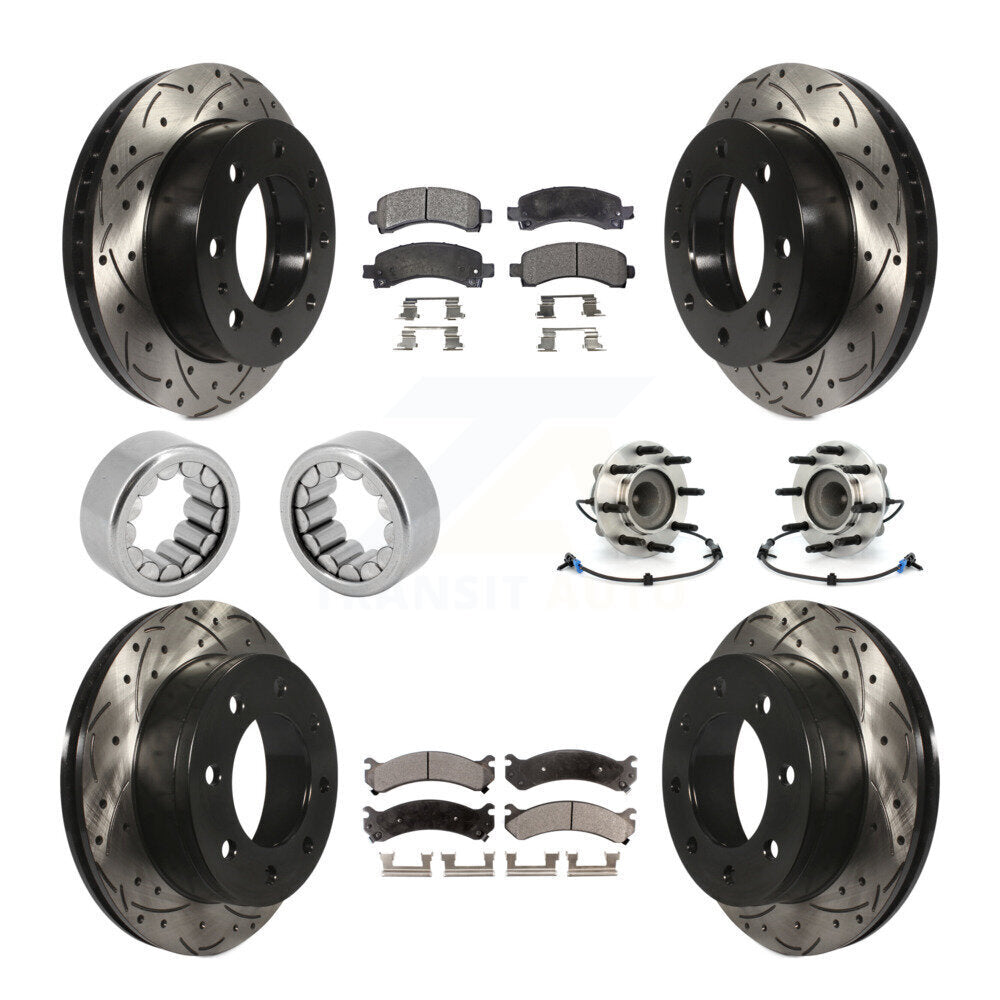 Kit de chaussures de plaquettes de Rotor de frein de manteau de roulement de moyeu avant et arrière (10 pièces) pour GMC Savana 250