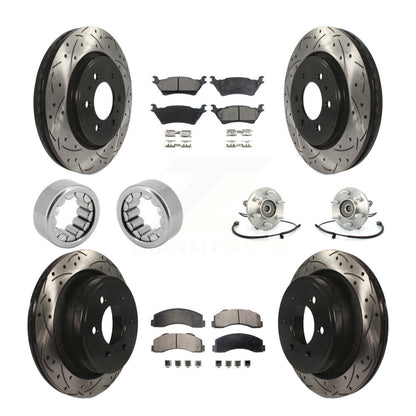 Kit de patins de rotor de frein enduits de roulement de moyeu avant et arrière (10 pièces) pour Ford F-150 4W