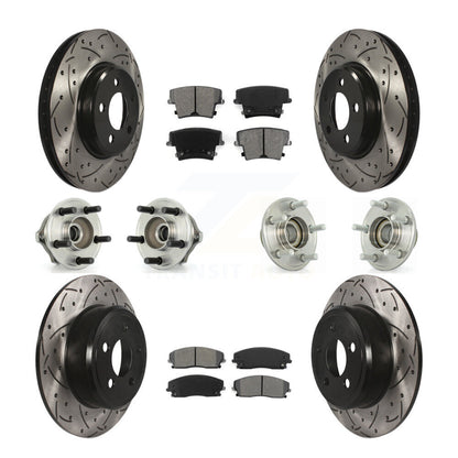Kit de plaquettes de rotor de frein enduites de roulement de moyeu avant et arrière (10 pièces) pour Chrysler 300 Dodge