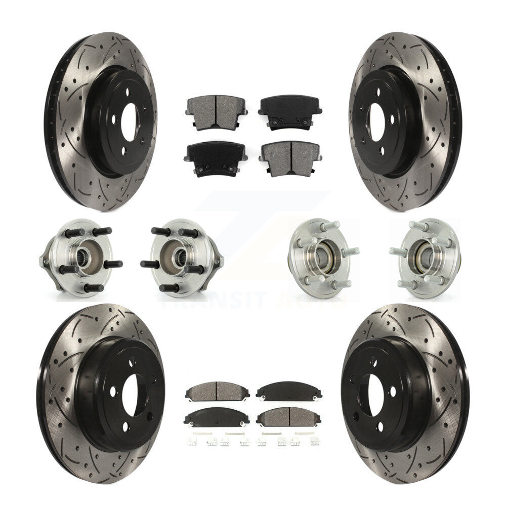Kit de plaquettes de rotor de frein enduites de roulement de moyeu avant et arrière (10 pièces) pour Chrysler 300 Dodge