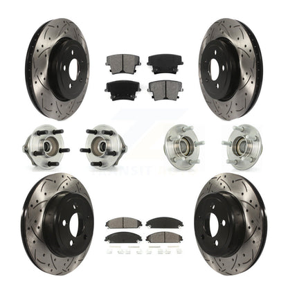Kit de plaquettes de rotor de frein enduites de roulement de moyeu avant et arrière (10 pièces) pour Chrysler 300 Dodge