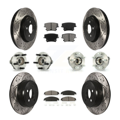 Kit de rotor et de plaquettes de frein à disque revêtus de roulement de moyeu avant et arrière (10 pièces) pour Chrysler 30