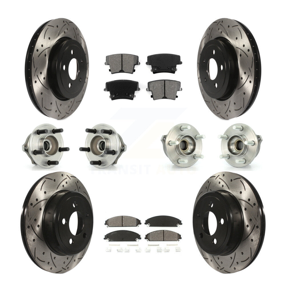 Kit de plaquettes de rotor de frein enduites de roulement de moyeu avant et arrière (10 pièces) pour Chrysler 300 Dodge