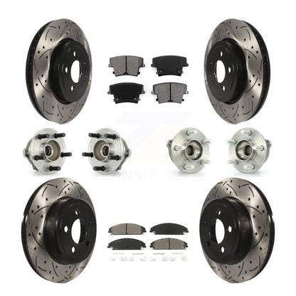 Kit de plaquettes de rotor de frein enduites de roulement de moyeu avant et arrière (10 pièces) pour Chrysler 300 Dodge