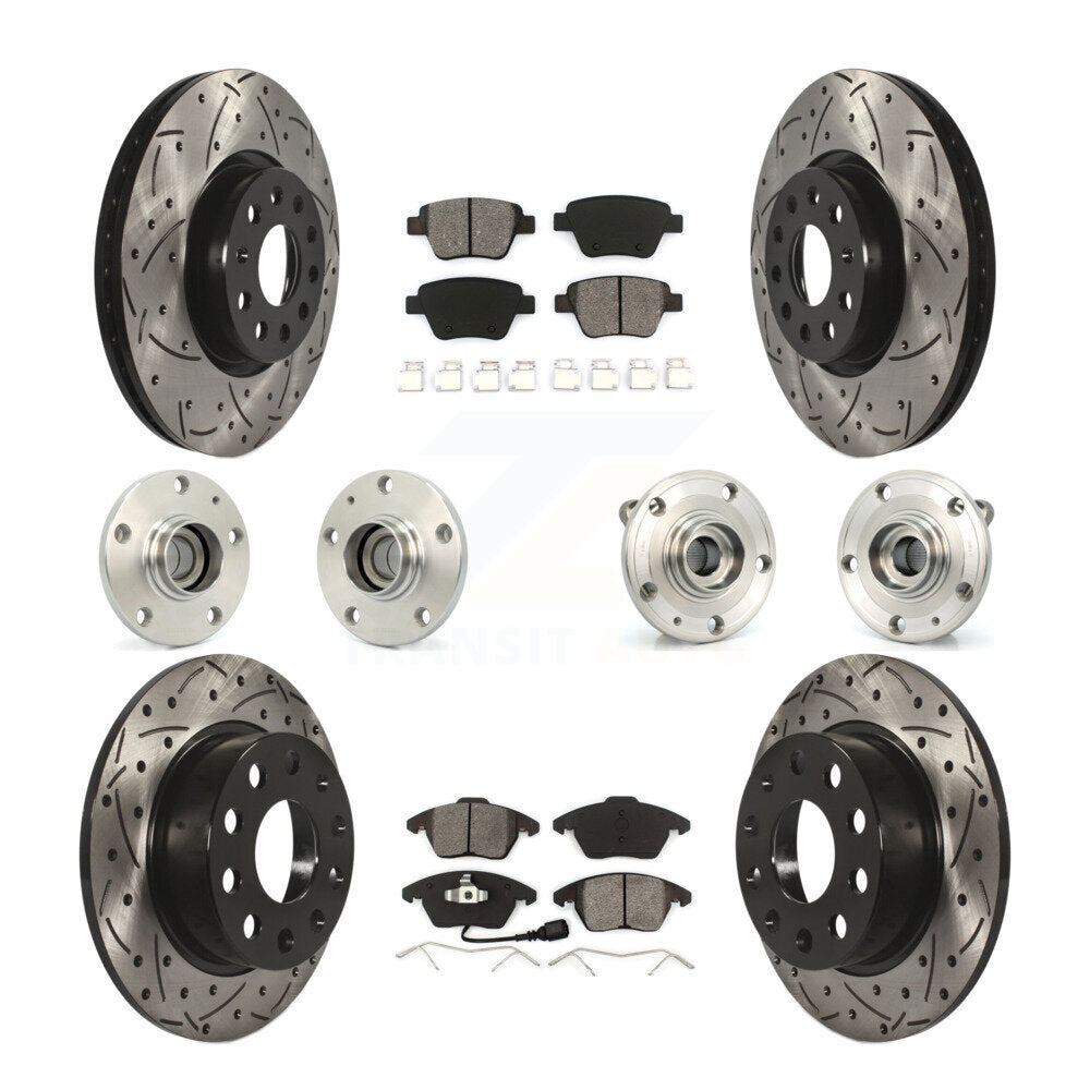 Kit de plaquettes de Rotor de frein, roulement de moyeu avant et arrière (10 pièces) pour Volkswagen Jetta 2.0