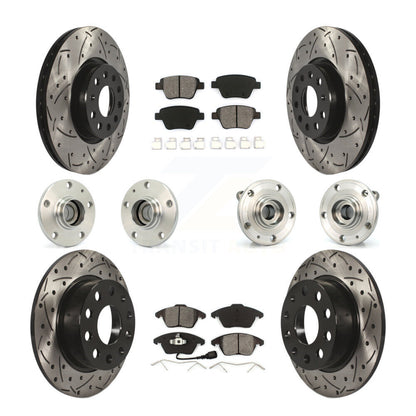 Kit de plaquettes de Rotor de frein, roulement de moyeu avant et arrière (10 pièces) pour Volkswagen Jetta 2.0