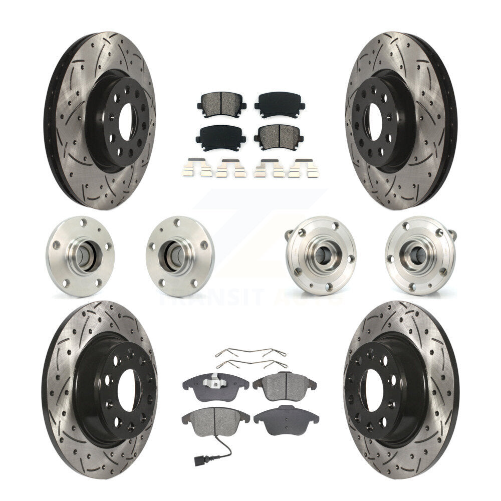 Kit de plaquettes de rotor de frein, roulement de moyeu avant et arrière (10 pièces) pour Volkswagen Tiguan Q