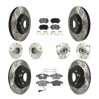 Kit de plaquettes de rotor de frein, roulement de moyeu avant et arrière (10 pièces) pour Volkswagen Tiguan Q