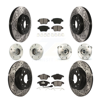 Kit de rotor et de plaquettes de frein revêtus de roulement de moyeu avant et arrière (10 pièces) pour Volkswagen Beetl