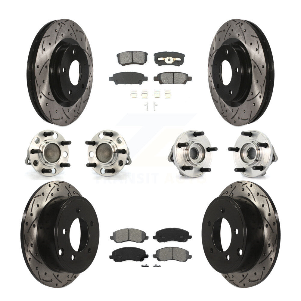 Kit de plaquettes de rotor de frein enduites de roulement de moyeu avant et arrière (10 pièces) pour Chrysler Dodge 20