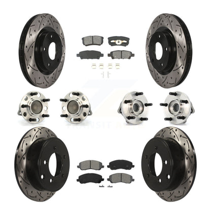 Kit de plaquettes de rotor de frein enduites de roulement de moyeu avant et arrière (10 pièces) pour Chrysler Dodge 20
