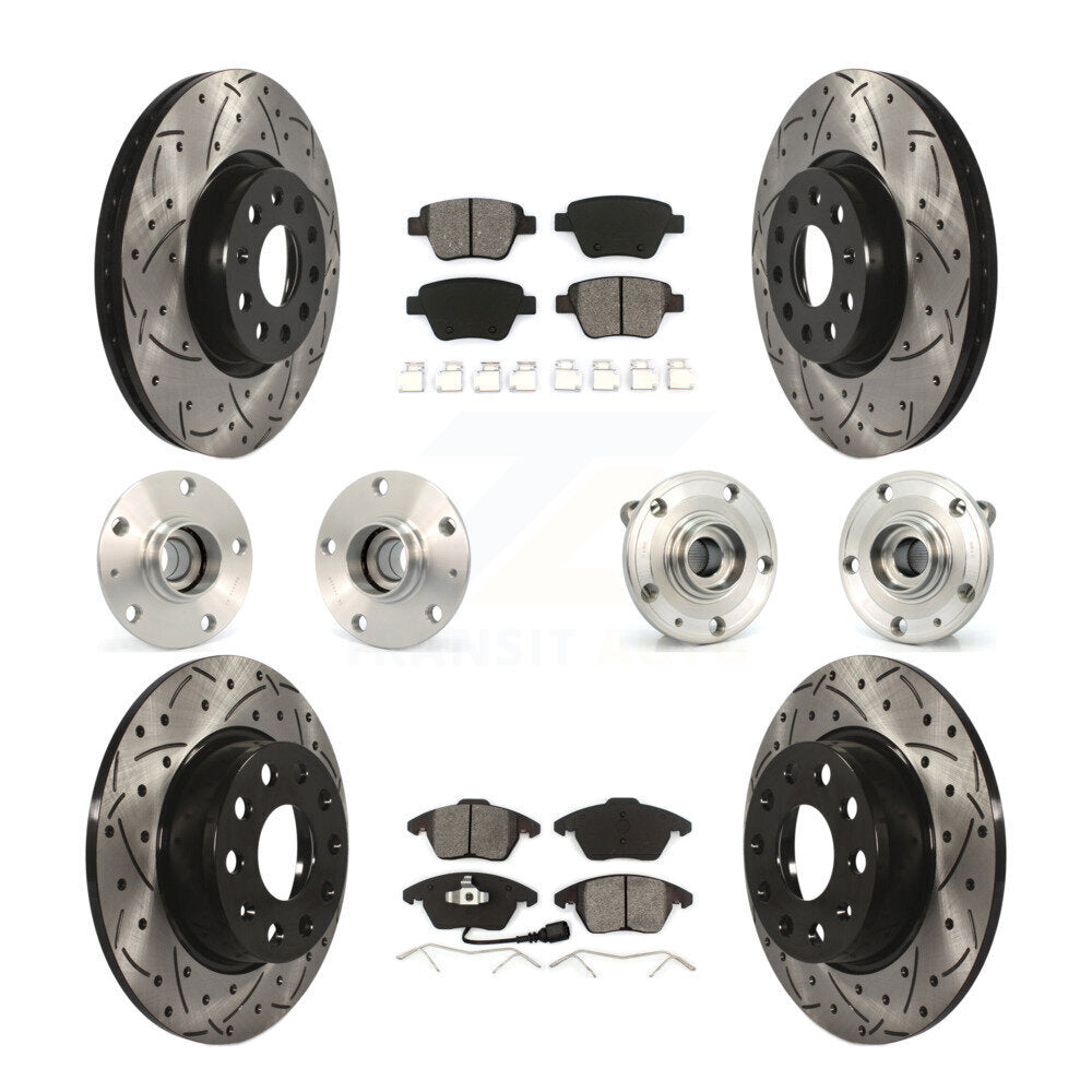 Kit de plaquettes de Rotor de frein à disque revêtu de roulement de moyeu avant et arrière (10 pièces) pour Volkswagen GT