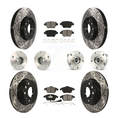 Kit de rotor et de plaquettes de frein revêtus de roulement de moyeu avant et arrière (10 pièces) pour Volkswagen Beetl