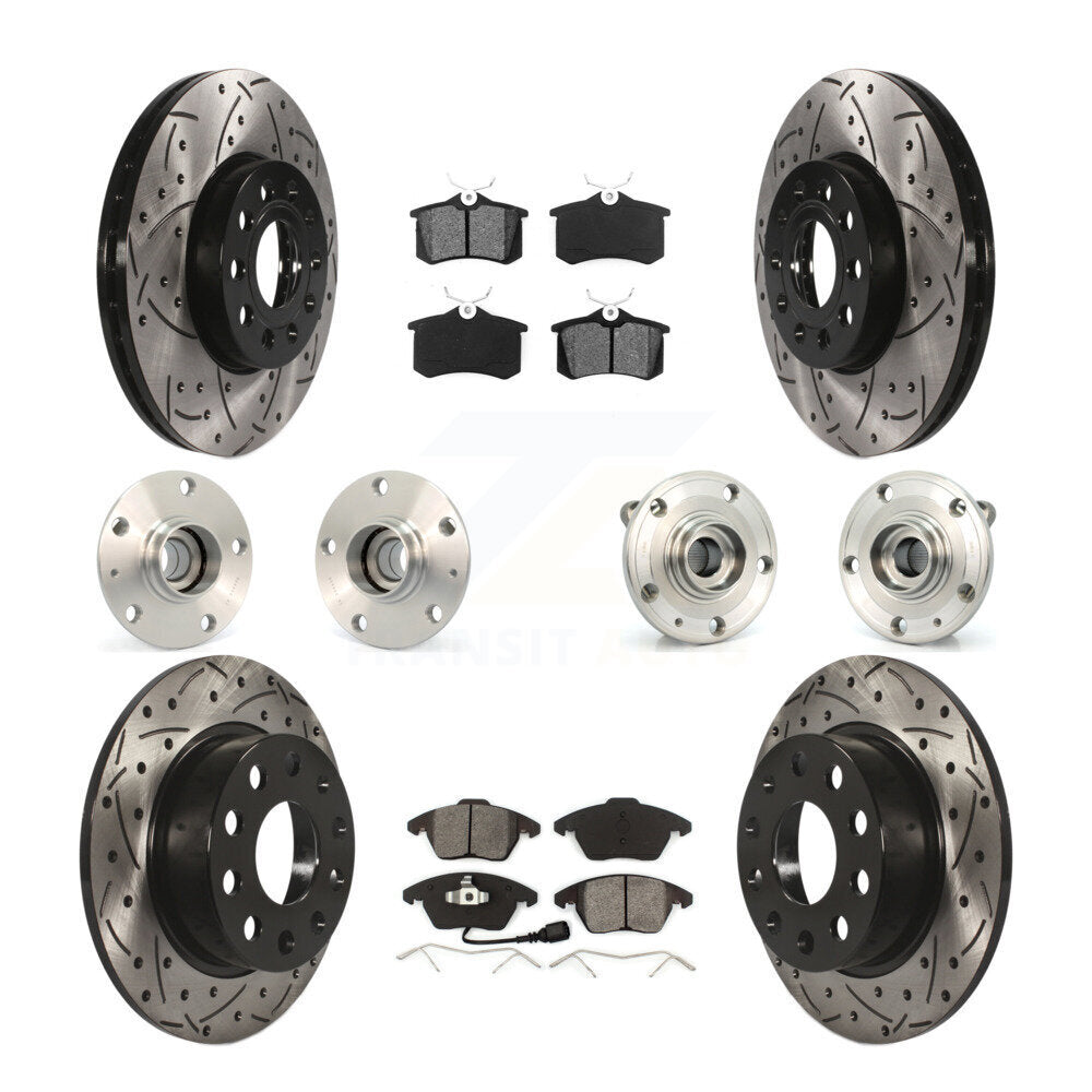 Kit de rotor et de plaquettes de frein revêtus de roulement de moyeu avant et arrière (10 pièces) pour Volkswagen Beetl
