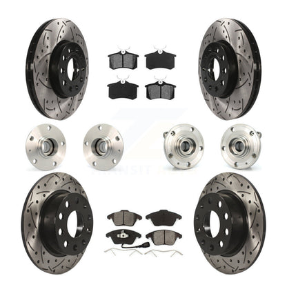 Kit de rotor et de plaquettes de frein revêtus de roulement de moyeu avant et arrière (10 pièces) pour Volkswagen Beetl